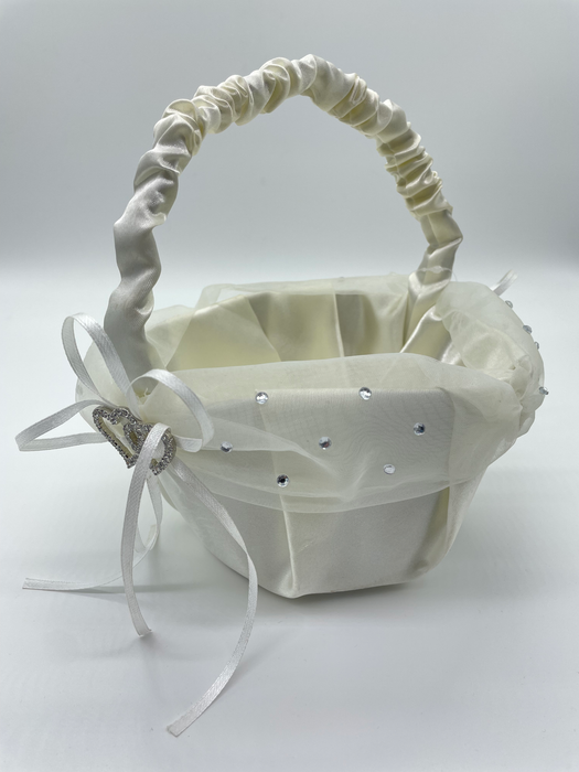 Ivory Rose Petal Basket