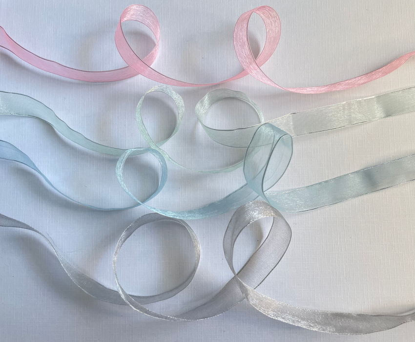 Organza Ribbon - 16mm Fine Silver Edge (5 metres)