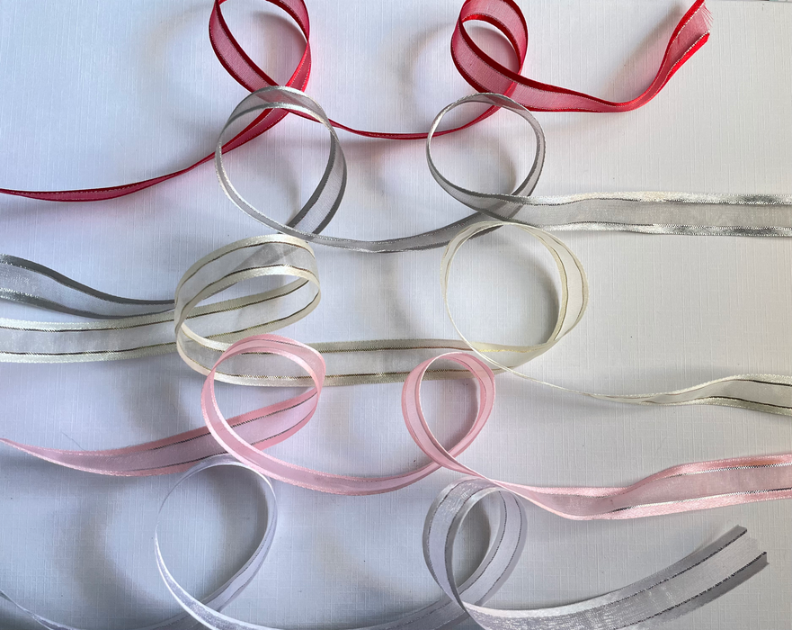 Organza -16mm Satin Edge & Metallic Thread (5 metres)
